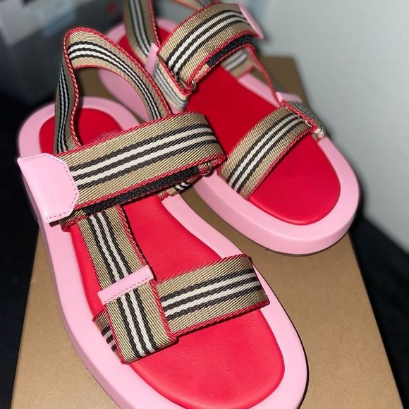 Burberry Eve Icon Stripe Sporty Sandals - Picture 3 of 7